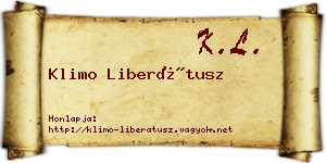 Klimo Liberátusz névjegykártya